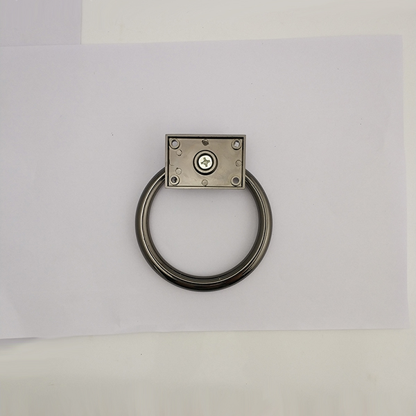 Aleación de zinc Manija del anillo de la puerta de cromo negro - Compre