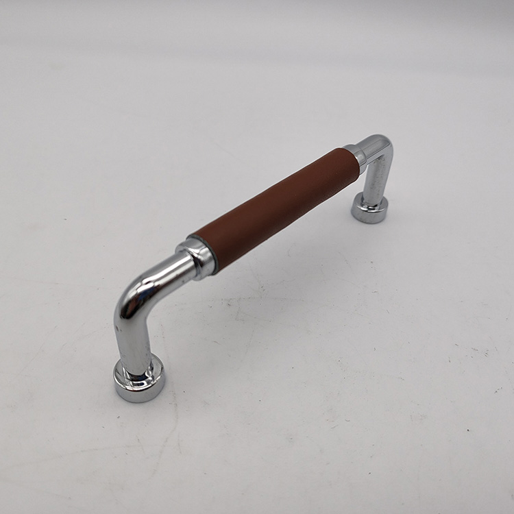Equipo de cocina Manijas de aleación de zinc y cuero para muebles