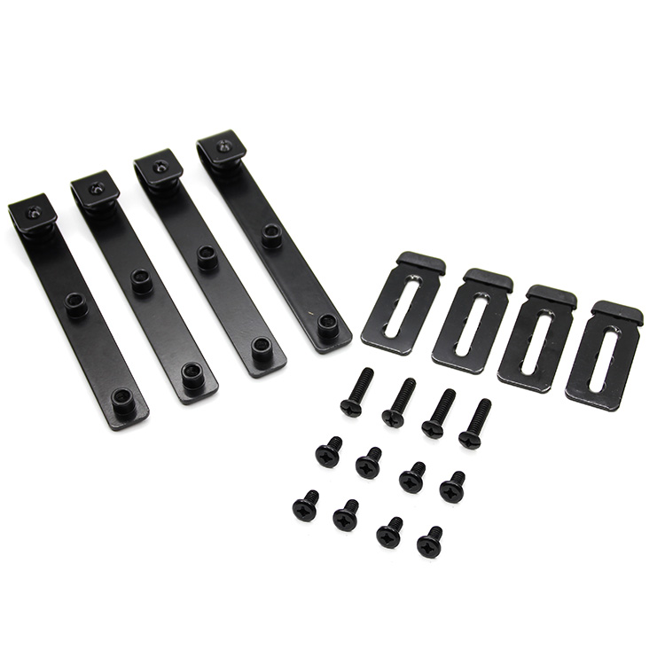 Mini kit de herrajes para puertas corredizas de granero de acero negro de 4 pies / 5 pies / 6,6 pies Armario simple / doble
