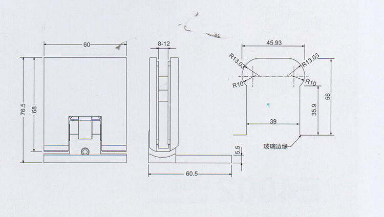 Bisagra de puerta de ducha de vidrio para baño con cierre automático de