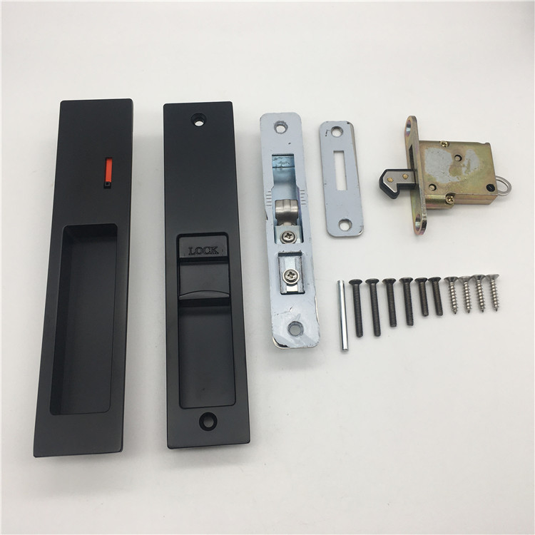 BK Cerradura de puerta corrediza con indicador de patio exterior de