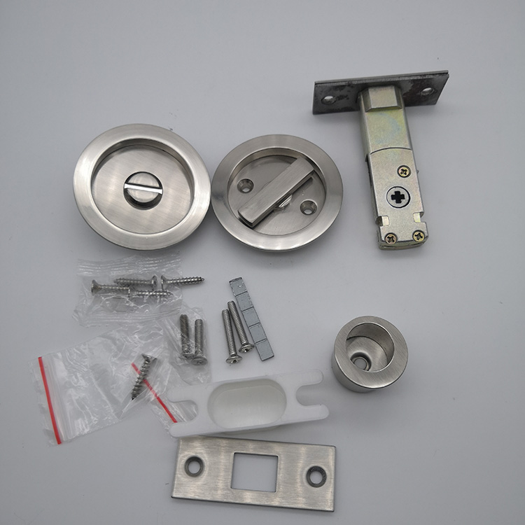 SN Cerradura de puerta corredera redonda de aleación de zinc sin