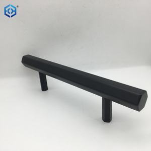 Manijas de puerta de granero de aluminio hexagonal negro de Barndoor