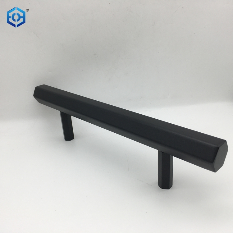 Manijas de puerta de granero de aluminio hexagonal negro de Barndoor
