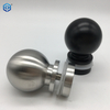 Botón de mango de puerta redondo de acero inoxidable negro o SSS para puerta de vidrio