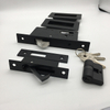 Cerradura de puerta corredera cuadrada de acero inoxidable 304 negro para puertas de madera
