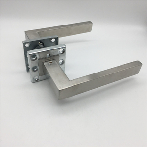 Herrajes para puertas de acero inoxidable satinado moderno Manija de palanca de puerta cuadrada interior de tubo hueco