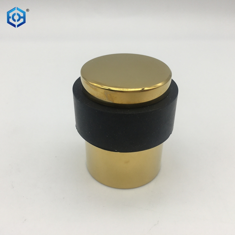 Tapón de puerta de acero inoxidable dorado para montaje en suelo o pared