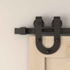 Herrajes para puertas de granero corredizas de madera de estilo antiguo de rodillo de pista montado en la pared resistente