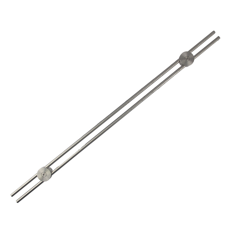 Nuevo tirador de doble par de tubo sólido de acero inoxidable para puerta de vidrio