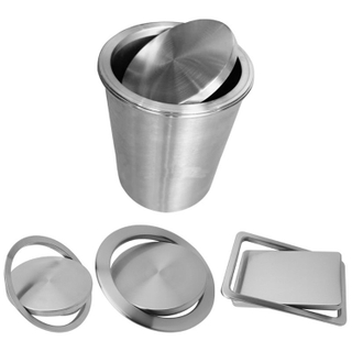 Bote de basura redondo Tapa con solapa de equilibrio incorporada Acero inoxidable 304 Empotrado en la encimera Cubo de basura Tapa abatible para el hogar Cocina Restaurante Banco de hospital