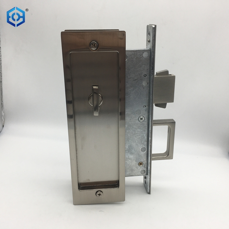 Cerradura de puerta de bolsillo con llave de embutir de aleación de zinc rectangular moderna