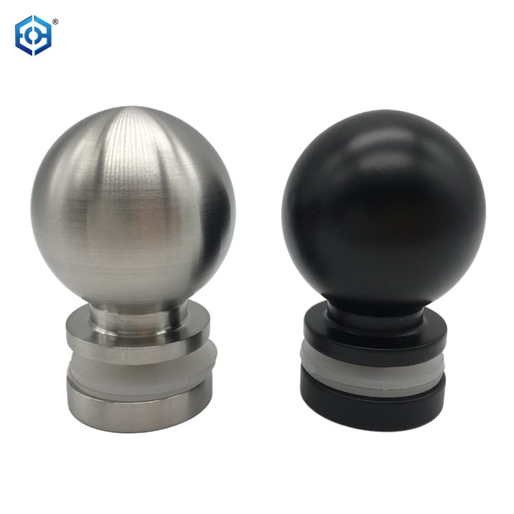 Botón de mango de puerta redondo de acero inoxidable negro o SSS para puerta de vidrio