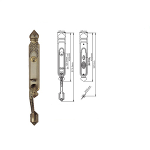Cerradura de puerta con tirador de entrada de aleación de zinc al por mayor con acabado de latón pulido (EE. UU. 3)