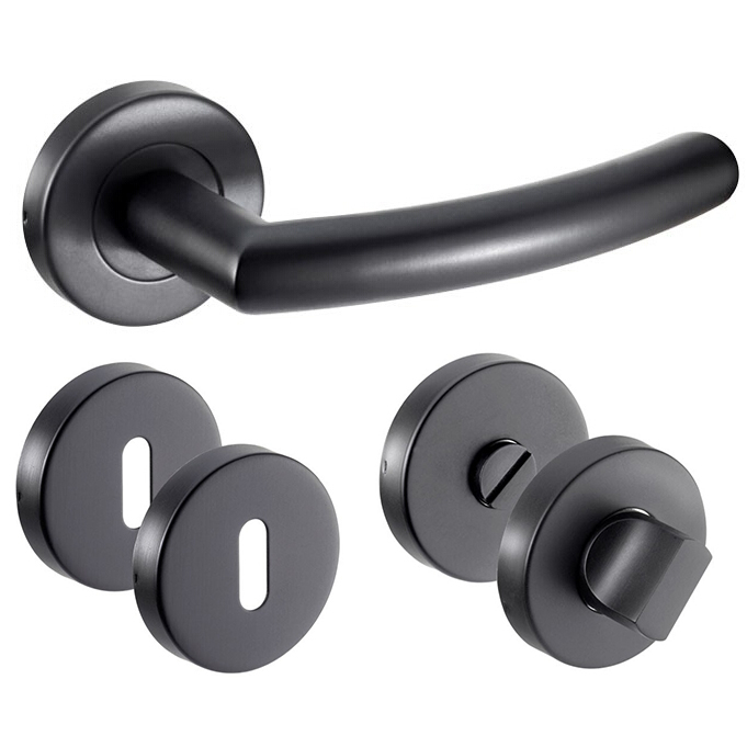 Tiradores de puerta interior negros con acabado negro mate B1610BL