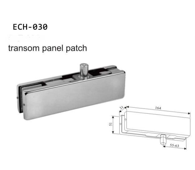 Accesorio de parche de puerta de vidrio de acero inoxidable satinado 201